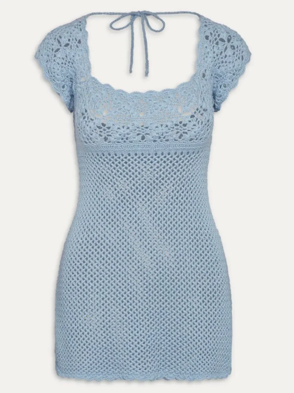 Frankie's Bikinis Eloise Crochet Mini Dress - Blue